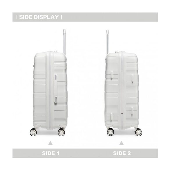Miss Lulu London K2094L - Kono 24 Zoll könnyű Polypropylen bőrönd TSA-zár Creme fehér
