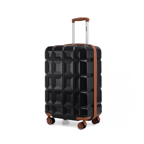 Miss Lulu London K2292L - Kono 20 Zoll könnyű Hartschalen-ABS-Gepäck bőrönd TSA-zár fekete és barna