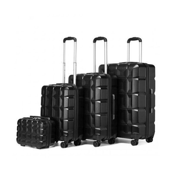 Miss Lulu London K2292L - Kono könnyű Hartschalen-ABS-bőrönd TSA-zár és bőrönd 4teiliges szett fekete