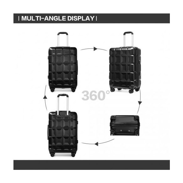 Miss Lulu London K2292L - Kono könnyű Hartschalen-ABS-bőrönd TSA-zár és bőrönd 4teiliges szett fekete