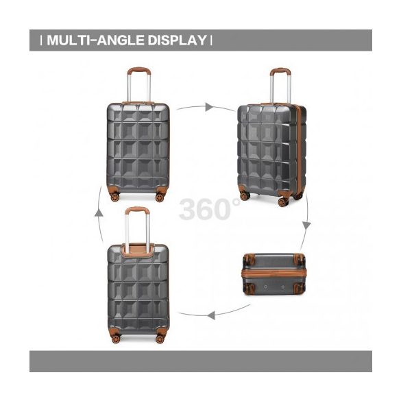 Miss Lulu London K2292L - Kono 20 Zoll könnyű Hartschalen-ABS-Gepäck bőrönd TSA-zár szürke
