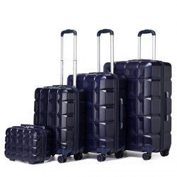   Miss Lulu London K2292L - Kono könnyű Hartschalen-ABS-bőrönd TSA-zár és bőrönd 4teiliges szett Marine