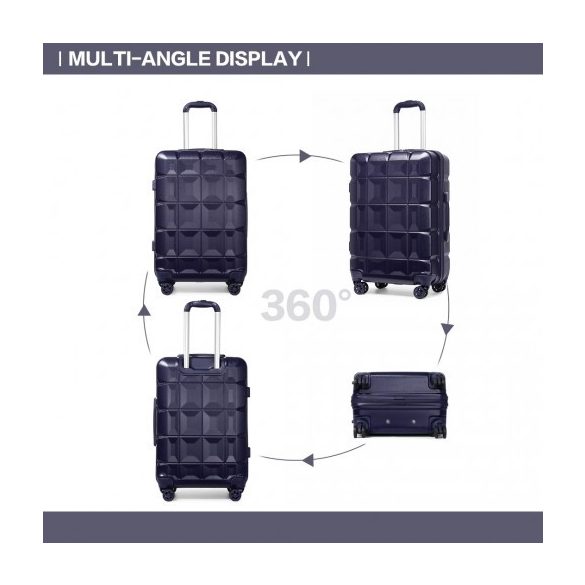 Miss Lulu London K2292L - Kono könnyű Hartschalen-ABS-bőrönd TSA-zár és bőrönd 4teiliges szett Marine
