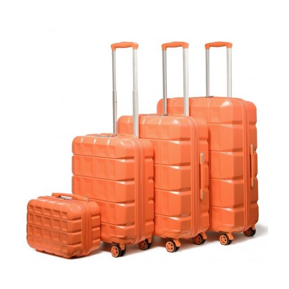 Miss Lulu London K2292L - Kono könnyű Hartschalen-ABS-bőrönd TSA-zár és bőrönd 4teiliges szett narancssárga