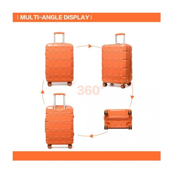Miss Lulu London K2292L - Kono 24 Zoll könnyű Hartschalen-ABS-bőrönd TSA-zár narancssárga