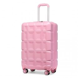   Miss Lulu London K2292L - Kono 20 Zoll könnyű Hartschalen-ABS-Gepäck bőrönd TSA-zár rózsaszín
