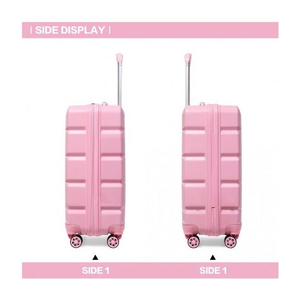 Miss Lulu London K2292L - Kono 20 Zoll könnyű Hartschalen-ABS-Gepäck bőrönd TSA-zár rózsaszín