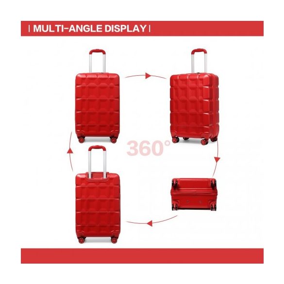 Miss Lulu London K2292L - Kono 20 Zoll könnyű Hartschalen-ABS-Gepäck bőrönd TSA-zár Rot