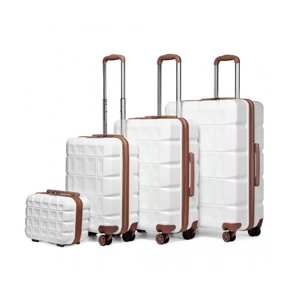 Miss Lulu London K2292L - Kono könnyű Hartschalen-ABS-bőrönd TSA-zár és bőrönd 4teiliges szett fehér