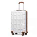   Miss Lulu London K2292L - Kono 20 Zoll könnyű Hartschalen-ABS-Gepäck bőrönd TSA-zár fehér