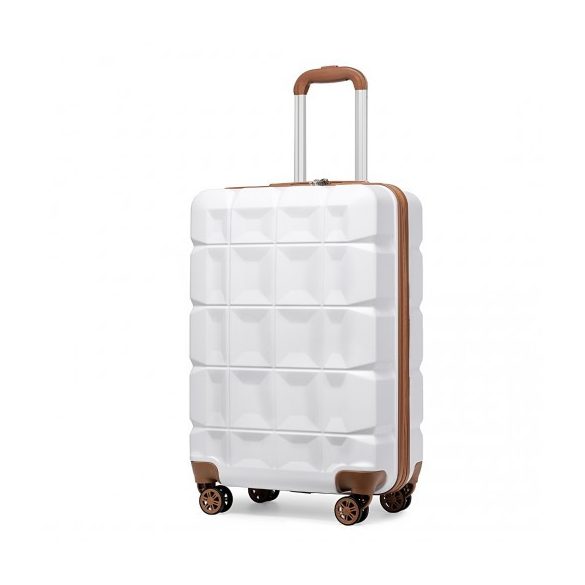 Miss Lulu London K2292L - Kono 20 Zoll könnyű Hartschalen-ABS-Gepäck bőrönd TSA-zár fehér