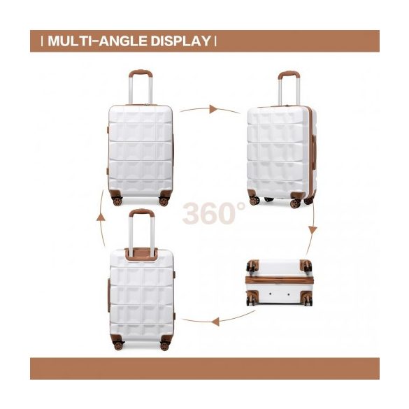 Miss Lulu London K2292L - Kono 24 Zoll könnyű Hartschalen-ABS-bőrönd TSA-zár fehér