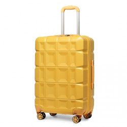   Miss Lulu London K2292L - Kono 24 Zoll könnyű Hartschalen-ABS-bőrönd TSA-zár sárga
