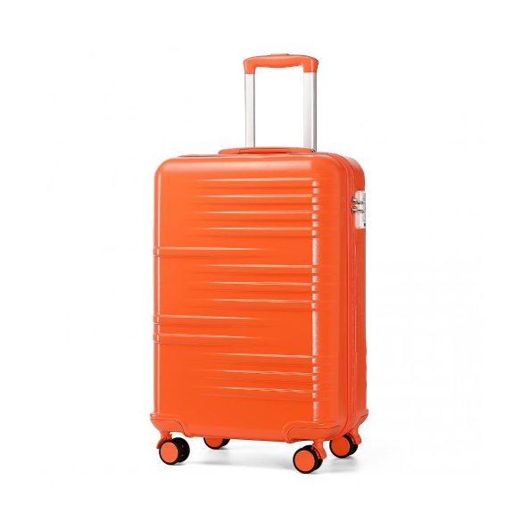 Miss Lulu London K2391L - BRITISH Traveller 20 Zoll tartós Polycarbonat és ABS Hartschalen-bőrönd TSA-zár narancssárga