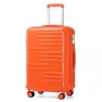   Miss Lulu London K2391L - BRITISH Traveller 24 Zoll tartós Polycarbonat és ABS Hartschalen-bőrönd TSA-zár narancssárga