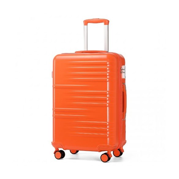 Miss Lulu London K2391L - BRITISH Traveller 24 Zoll tartós Polycarbonat és ABS Hartschalen-bőrönd TSA-zár narancssárga