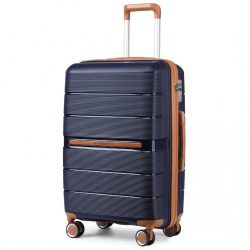   Miss Lulu London K2392L - BRITISH Traveller 20 Zoll több-Textur Polypropylen Hartschalen-bőrönd TSA-zár Marine