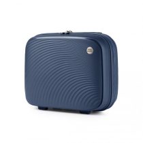   Miss Lulu London K2393L - BRITISH Traveller könnyű 14 Zoll Polypropylen bőrönd Marineblau