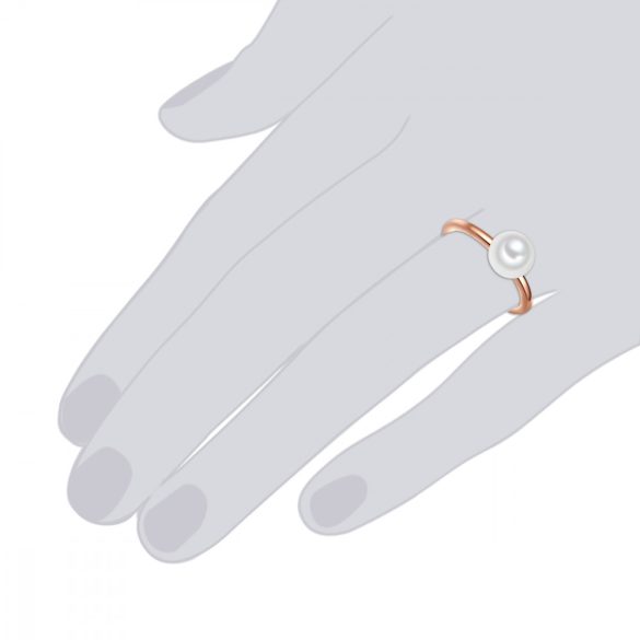 Valero Pearls gyűrű Sterling rosegold gyöngy fehér gyűrű 56 /kac