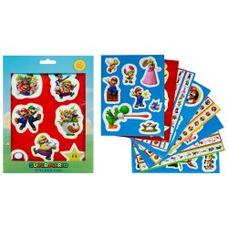   Super Mario Bros matrica szett csomag 12 sheets gyerek /kac /kamp