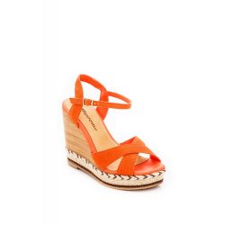   Montonelli Prémium Valódi Bőr  női narancssárga magassarkú cipő 36 /kac
