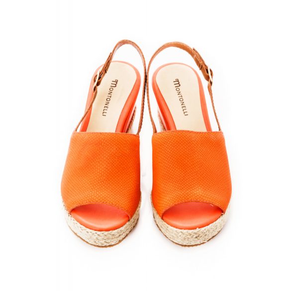 Montonelli Prémium Valódi Bőr  női narancssárga magassarkú cipő 36 /kac