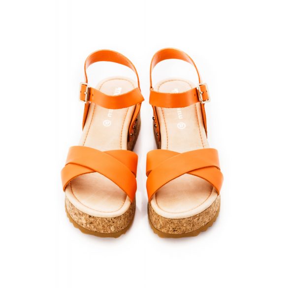 Montonelli Prémium Valódi Bőr  női narancssárga magassarkú cipő 36 /kac