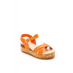   Montonelli Prémium Valódi Bőr  női narancssárga magassarkú cipő 37 /kac
