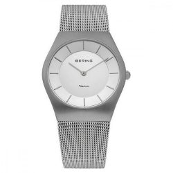   Bering Unisex férfi női óra karóra Titan vékony klasszikus - 11935-000 Meshband