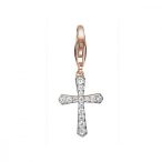   Esprit nyaklánc kiegészítő Charms ezüst cirkónia rosegold Belief kereszt ESCH91424B000