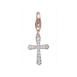  Esprit nyaklánc kiegészítő Charms ezüst cirkónia rosegold Belief kereszt ESCH91424B000