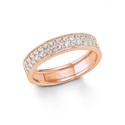   s.Oliver ékszer Női gyűrű ezüst rosegold cirkónia SO1173 54 (17.2 mm Ø)