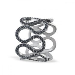   Kurshuni gyűrű Infinity ezüst fekete BL378-6 54 (17.2 mm Ø)