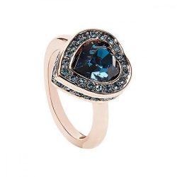   Guess Női gyűrű nemesacél rózsa kristály kék UBR28510 56 (17.8 mm Ø)
