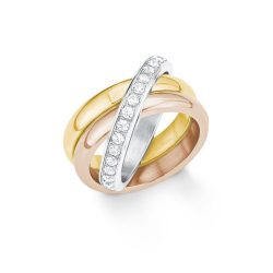   s.Oliver ékszer Női gyűrű nemesacél Tricolor cirkónia 201254 58 (18.4 mm Ø)