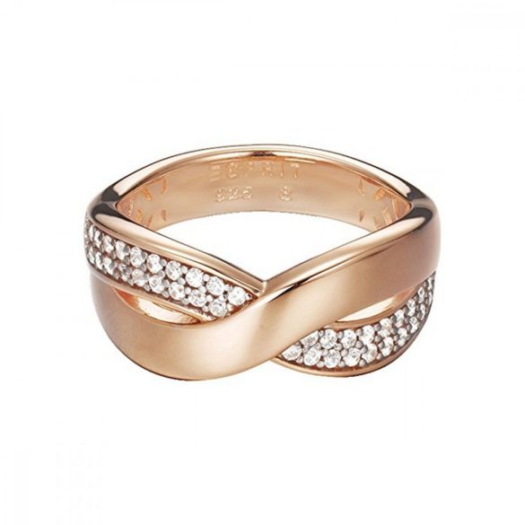 Esprit Női gyűrű ezüst rosegold cirkónia Vibrant ESRG92443B1 53 (16.8 mm Ø)