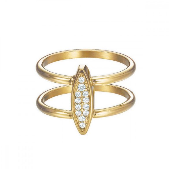 Esprit Női gyűrű nemesacél arany cirkónia Exclusive ESRG12856B 57 (18.1 mm Ø)