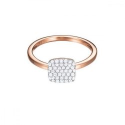   Esprit Női gyűrű ezüst rosegold cirkónia Glam szögletes ESRG92811C1 53 (16.8 mm Ø)
