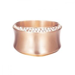   Esprit Női gyűrű nemesacél rosegold köves Curved ESRG12542C1 54 (17.2 mm Ø)