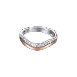   Esprit Női gyűrű ezüst Bicolor cirkónia Wave Dua ESRG92467D1 60 (19.1 mm Ø)