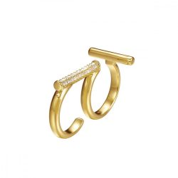   Joop Női gyűrű nemesacél arany Delicate Doppelring JPRG00006B1 56 (17.8 mm Ø)