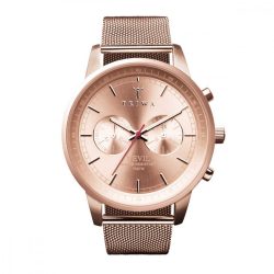   Triwa Unisex férfi női óra karóra Chrono NEST105-ME021414-1 rózsa Nevil Mesh