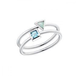   s.Oliver ékszer Női gyűrű ezüst 925 cirkónia zöld kék 203398 54 (17.2 mm Ø)