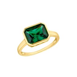   s.Oliver ékszer Női gyűrű ezüst 925 arany cirkónia zöld 203689 56 (17.8 mm Ø)