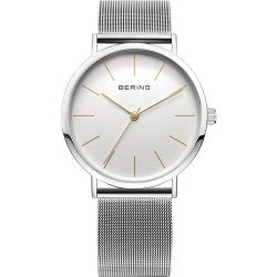   Bering Unisex férfi női óra karóra vékony klasszikus - 13436-001-1 Meshband