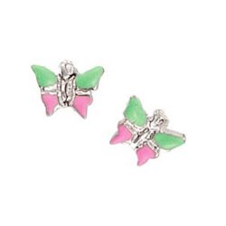   Scout Gyerek fülbevaló ékszer ezüst pillangó zöld/rózsaszín 262128100