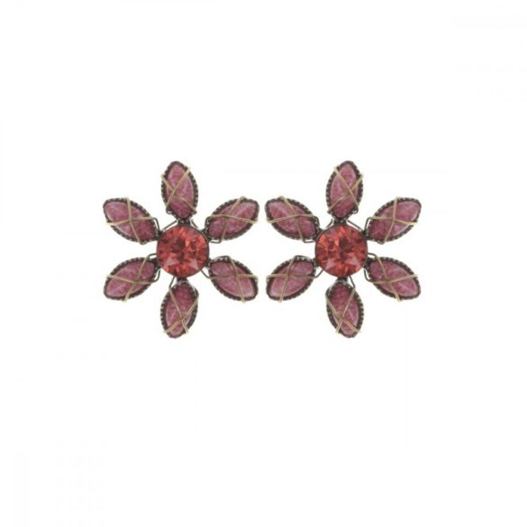 Konplott fülbevaló ékszer Psychodahlia rot / rózsaszín klein