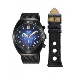 PULSAR férfi fekete Quartz óra karóra PT3951X2