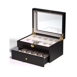   Rothenschild óra karóra doboz RS-1672-20E for 20 Ebony Watchbox