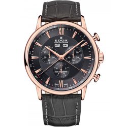   Edox 10501-37R-GIR Les Bémonts Kronográf Óra Complication 42mm 3ATM karóra